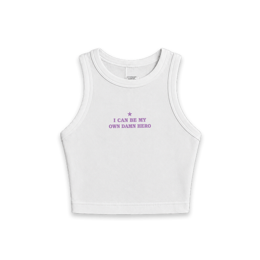 I CAN BE MY OWN HERO / WHITE TOP flat mockup