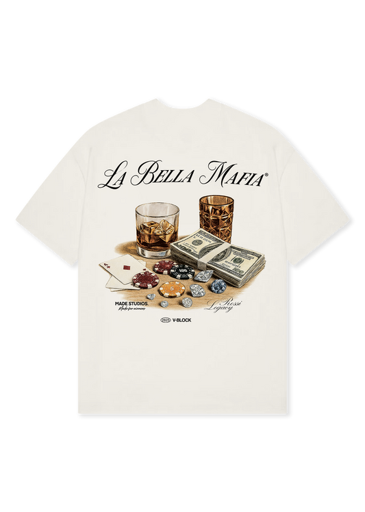 LA BELLA MAFIA / OFF-WHITE TEE flat mockup