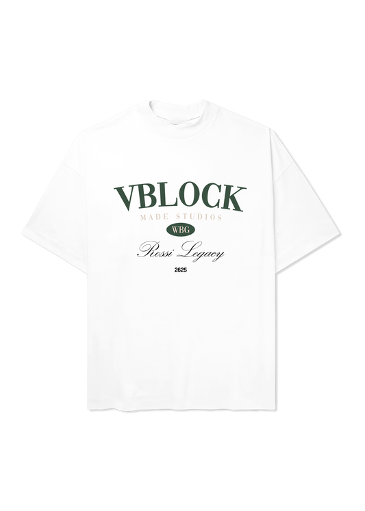 VBLOCK / WHITE TEE flat mockup